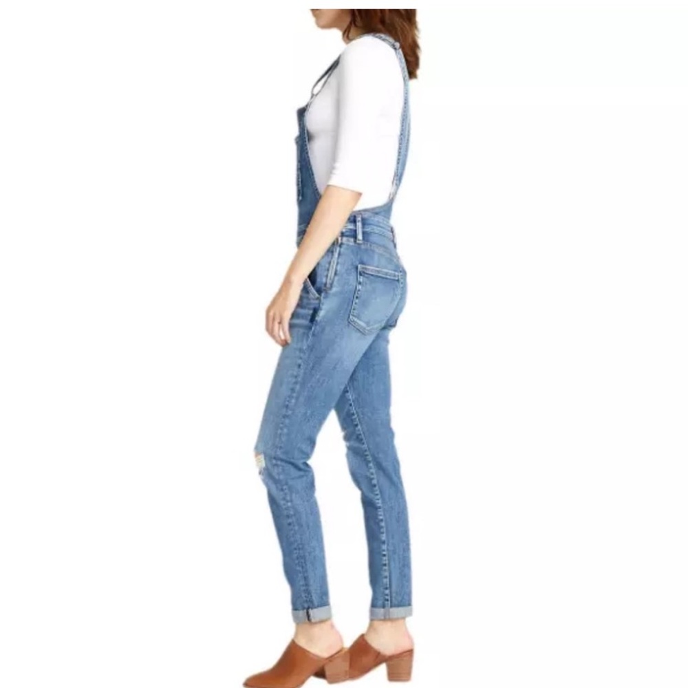Silver Jeans Distressed Slim Leg Overalls - Picture 2 of 11